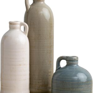 Sullivans Ceramic Jug Vase Set, Farmhouse Decor, Kitchen, Bedroom, Office, Living Room, Bathroom, & Coffee Table Centerpiece Decorations, Vases for Decor, Mantle & Shelf Decor (CM2431)