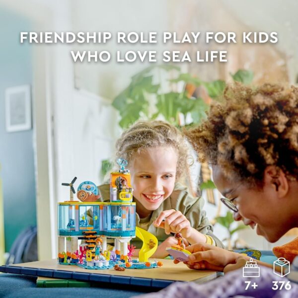 LEGO Friends Sea Rescue Center 41736 Building Toy for Ages 7+, with 3 Mini-Dolls, 2 Otters, a Seahorse, Turtle and Water Scooter, a Great Birthday Gift for Pretend Ocean Rescue Play - Image 3