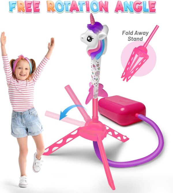 beefunni Unicorn Rocket Launcher for Kids, 4 Unicorn Outdoor Toys for Girls, Christmas Birthday Unicorn Gifts for Girls Ages 2 3 4 5 6 7 8 Years Old, Fun Unicorn Toys for Kids Ages 2-4-6 Years Old - Image 4