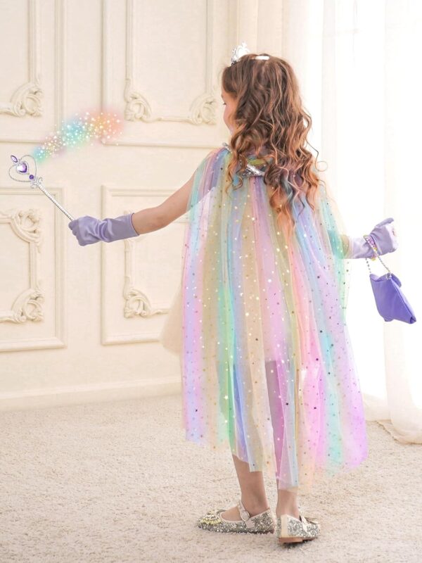 Light Up Princess Dress Up Costume for Girls Aged 3 4 5 6, Toddler Princess Toy Gift for Halloween Christmas - Image 3