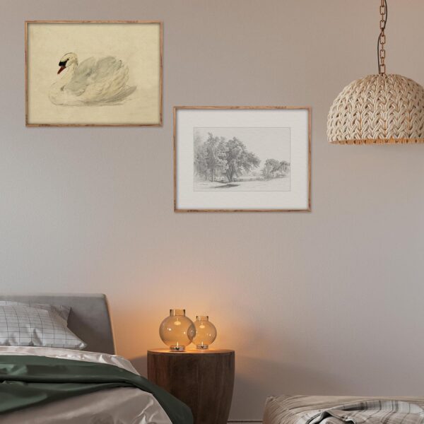Kizbok Vintage Wall Art Decor Classical Swan Canvas Prints Farmhouse Wall Decor Rustic Watercolor Swan Vintage Art Pictures for Bedroom Bathroom Office Decor(8" x 10"-UNFRAMED) - Image 6