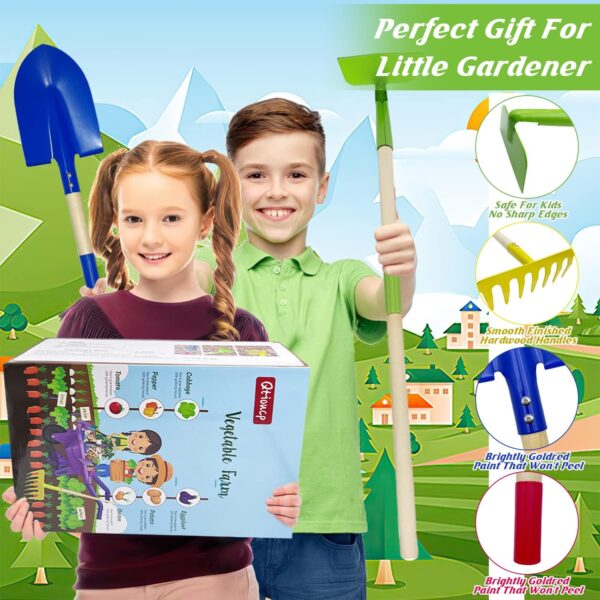 Kids Gardening Tools Outdoor Toys Set Backyard Play with Wheelbarrow Educational STEM Learning Pretend Toys Outdoor Indoor for Toddlers Kids Boys Girls (Purple) - Image 6