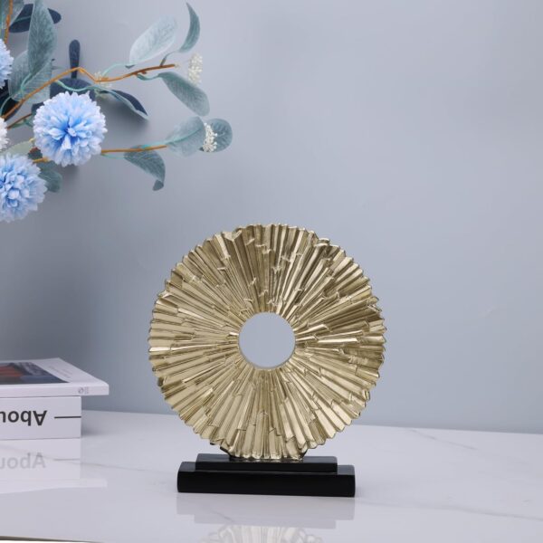 DOVDOV Gold Home Decor and Accessories, Round Geometric Statues, Unique Home Decor for Office Bookcase Room Coffee Table Console TV Stand Decor. - Image 4