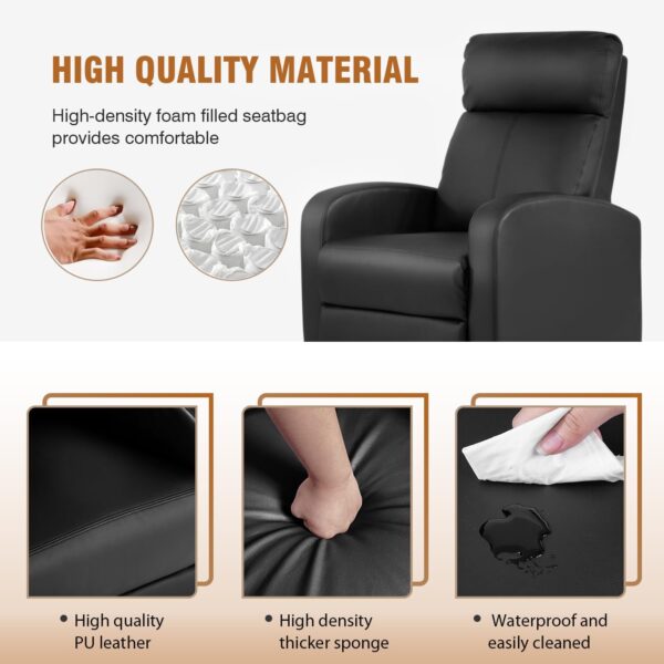 FDW Recliner Chair Home Theater Seating Reclining Sofa Push Back Recliner with Lumbar Support and Padded Seat Backrest for Living Room - Image 5