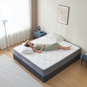 Full Size Mattress, 12 Inch Full Mattress, Hybrid Mattress in a Box with Independent Spring, Soft and Comfortable, Pressure Relief, CertiPUR-US Certified, Plush