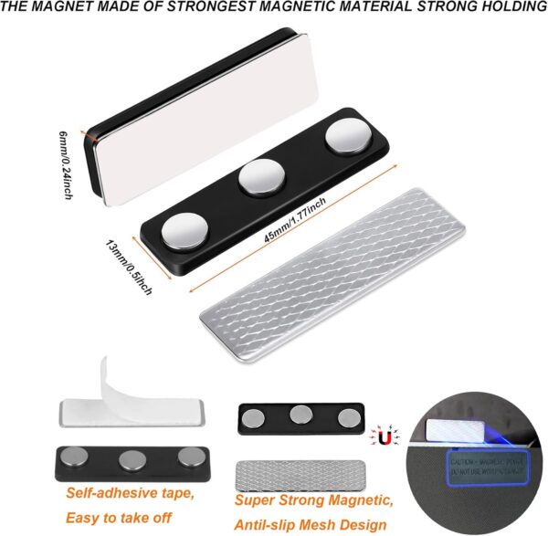 16 Pack Magnetic Curtain Closure for Blackout Blind Accessory, Window Blinds, Name Badge Holders with Adhesive, Curtain Magnet with Super Strong Magnets for Blackout Curtains - Image 2