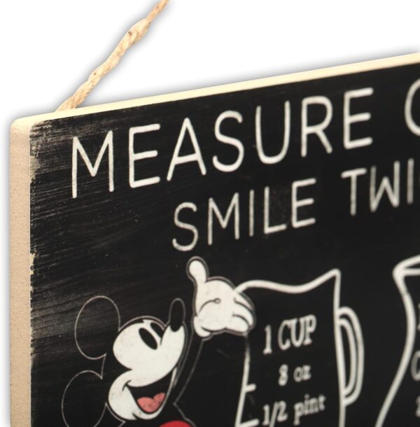 Open Road Brands Disney Mickey Mouse Hanging Wood Measuring Sign - Measure Once, Smile Twice for Kitchen or Dining Room - Image 4