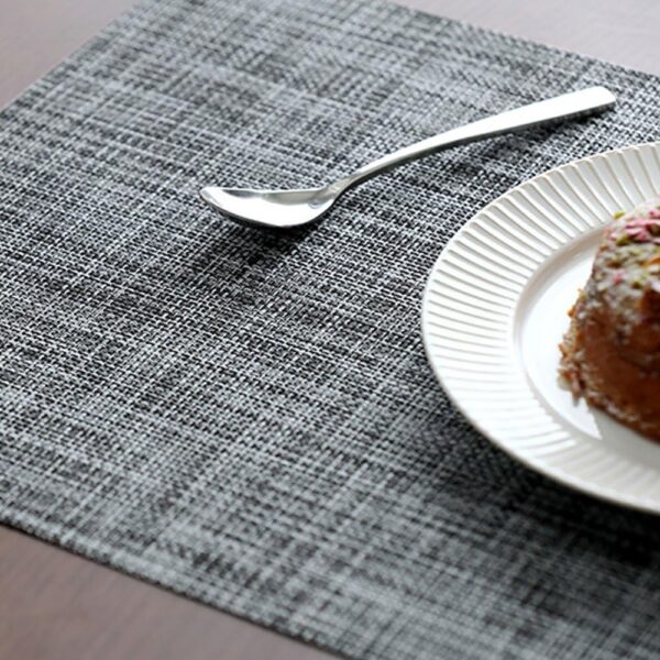 homEdge PVC Placemat, 4 PCS of Non-Slip Heat Resistant Place Mats, Washable Vinyl Placemats, Set of 4 – Gray - Image 4