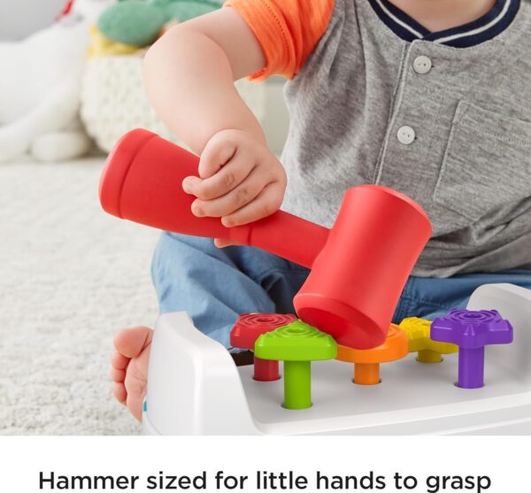 Fisher-Price Toddler Toy Tap & Turn Bench Pretend Tools 2-Sided Construction Set for Ages 1+ Years - Image 4