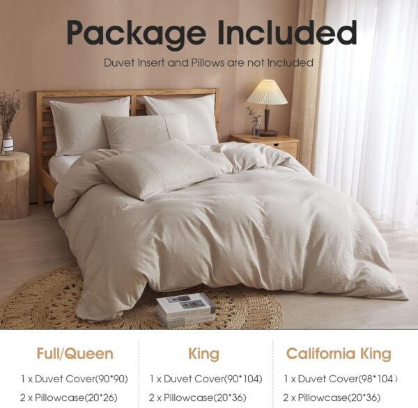 Grassix 100% Linen Duvet Cover King - Super Soft French Linen Comforter Cover Breathable Duvet Cover for Hot Sleepers 1 Duvet Cover and 2 Pillowcases - Image 7