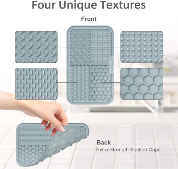 MateeyLife 2PCS Large Lick Mat for Dogs with Suction Cups, Slow Feeder Dog Bowls, Dog Lick Mat for Anxiety Relief, Dog Toys to Keep Them Busy, Dog Enrichment Toys for Bathing, Cat Lick Pad for Boredom - Image 2