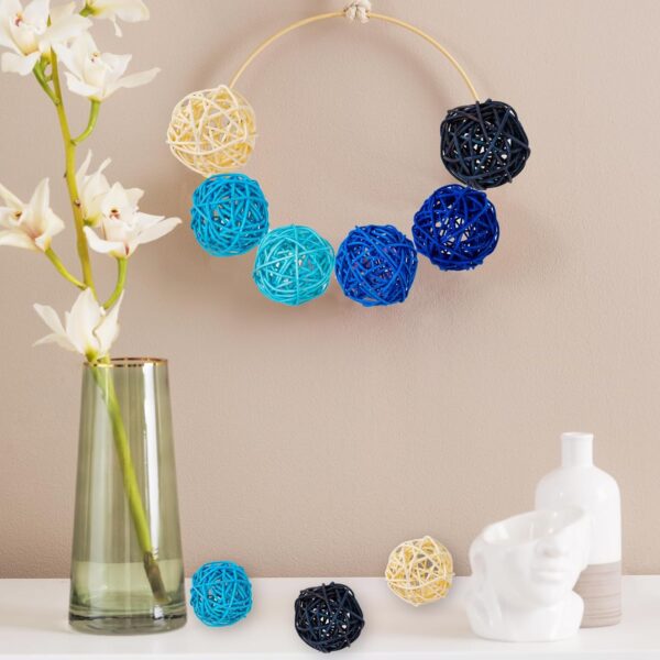GuassLee Decorative Balls for Bowls Centerpiece, 24Pcs Blue Wicker Rattan Balls Vase Fillers Potpourri Bowl Filler for Home Bathroom Living Dining Room Table Decor DIY Craft, 3 Sizes - Image 7
