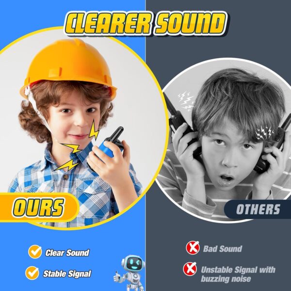 Kids Walkie Talkies Toys for Boys: comedyfun Mini Robots Walkies Talkies 2 Pack Halloween Christmas Birthday Gifts for 3 4 5 6-8 Year Old Boys Toys for 4 5 6 7 8-10 Year Old Camping Outdoor Games - Image 4