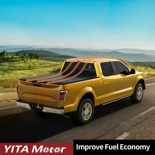 YITAMOTOR Soft Quad Fold Truck Bed Tonneau Cover Compatible with 2016-2024 Nissan Titan/ XD, Fleetside 6.5 ft Bed w/o Titan Box - Image 8