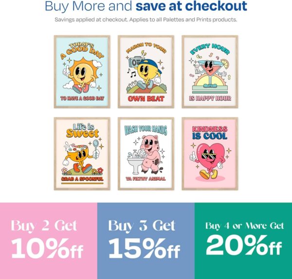 Retro Wall Art for Room Aesthetic, Cute Posters, Cute Wall Decor, Retro Wall Decor, 70 Room Decor, Retro Poster for Kitchen, Bedroom, Dorm Room, Apartment (Unframed) - Image 3