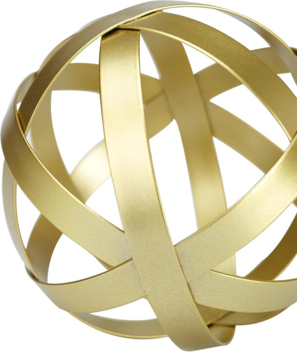 BYHER Gold Decor for Living Room Bedroom Bookshelf Coffee Table, Modern Style Figurine Decorative Ornaments Home Decor for Shelves (4.5" Modern Decorative Ball) - Image 3