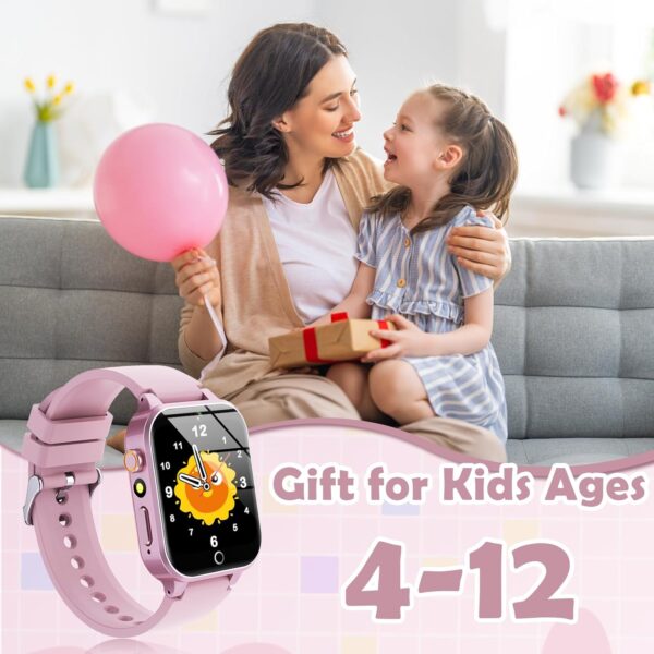 Kids Games Watch, with 26 Puzzle Games, Touch Screen, HD Camera, Alarm Clock, Toys for Ages 4-12 Years Old.Birthday Gift for Boys Girls (Pink) - Image 7