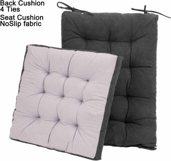 POMIU Rocking Chair Cushion Chair Cushions Chair Pad Chair Pads Sets Indoor Back Seat Cushion Office Chair Desk Chair Dining Chairs Home Kitchen Chair Room (Dark Grey) - Image 3