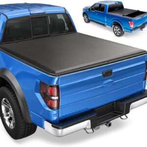 Soft Roll-up Truck Bed Tonneau Cover for Dodge Ram 1500 2002-2018, Ram 2500/3500 2003-2024, Ram 1500 Classic 2019-2023, Fleetside 6.4 ft 76.8 in Bed, Fit without Ram Box and Split Tailgate