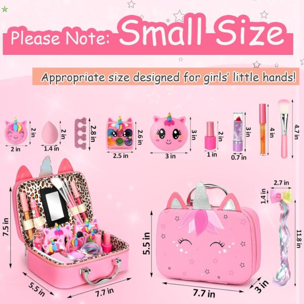 Kids Washable Makeup Girls Toys - Girls Makeup Kit for Kids Make up Set Real Makeup for Kid Little Girls Toddlers Children Princess Christmas Birthday Gifts Toys for 3 4 5 6 7 8 9 10 Year Old Girls - Image 2