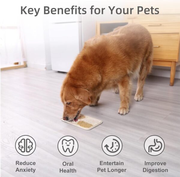 MateeyLife 2PCS Large Lick Mat for Dogs with Suction Cups, Slow Feeder Dog Bowls, Dog Lick Mat for Anxiety Relief, Dog Toys to Keep Them Busy, Dog Enrichment Toys for Bathing, Cat Lick Pad for Boredom - Image 6