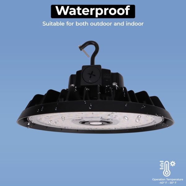 NBL LED UFO High Bay Light | Adj. Wattage 150W/200W/240W | 40,800 Lumens | 5000K Daylight | 120-277Vac | IP65 Waterproof | UL & DLC Listed | Ideal for Warehouse, Factory, Gym, and Industrial Lighting - Image 3