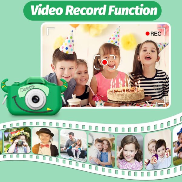 Goopow Kids Camera Toys for 3-8 Year Old Boys,Children Digital Video Camcorder Camera with Cartoon Soft Silicone Cover, Best Chritmas Birthday Festival Gift for Kids - 32G SD Card Included - Image 7