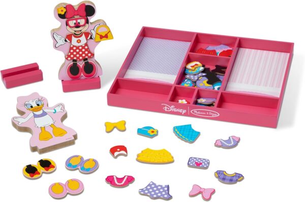 Melissa & Doug Disney Minnie Mouse and Daisy Duck Magnetic Dress-Up Wooden Doll Pretend Play Set (40+ pcs) Minnie Mouse Toys, Disney Dress Up Dolls For Preschoolers And Kids Ages 3+ - Image 4