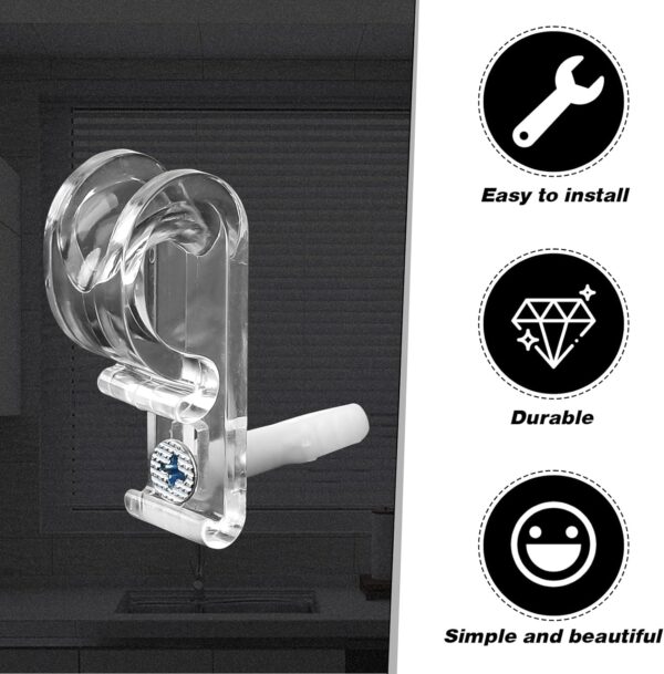 8 Pcs Roller Shade Clear Saftey Chain Retainer and Cord Guide Curtain P Clip Blind Cord Holder, Fixation Hook Bead Chain Tension Device with Screws for Roller Vertical and Roman Shades - Image 3
