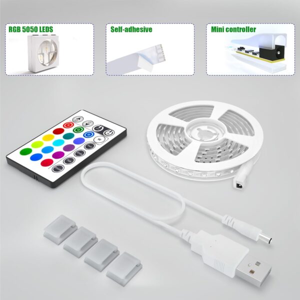 Tv Led Backlight, Maylit 8.2ft Led Strip Lights for 40-60in Tv, USB Powered Tv Lights kit with Remote, RGB Bias Lighting for Room Decor - Image 2