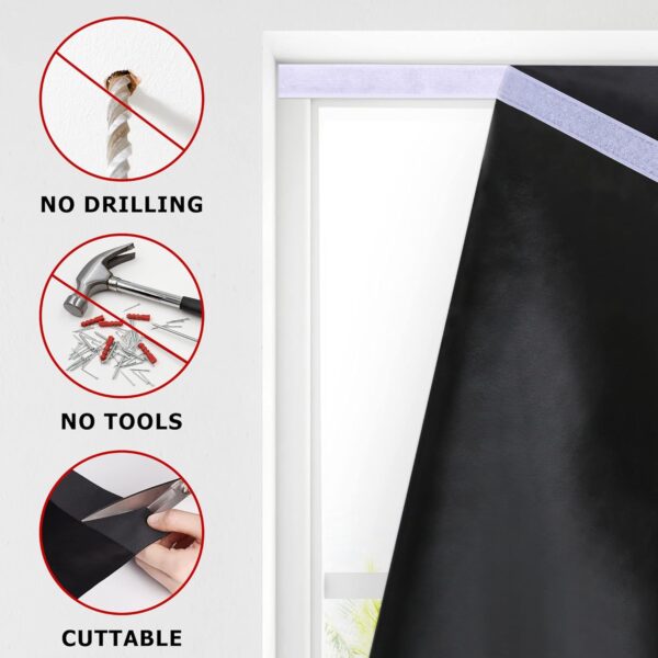 LazBlinds 100% Blackout Roller Shades, No Tools No Drill Cordless Blinds for Windows, Thermal Insulated UV Protection Privacy Window Shades for Bedroom (36''W x 72''H, Black) - Image 3