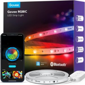 Govee RGBIC LED Strip Lights, Smart LED Lights for Bedroom, Bluetooth LED Lights APP Control, DIY Multiple Colors on One Line, Color Changing LED Strip Lighting Music Sync, Halloween Decor, 16.4ft