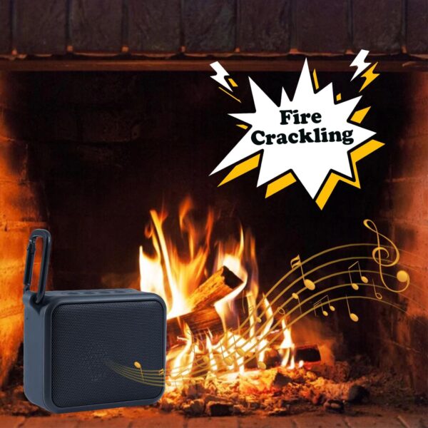 Fireplace Crackling Sound Maker,Realistic Rechargeable Fire Crackling Sound Machine for Gas or Electric Fireplace,Portable Fireplace Crackler Sound Box,Fire Crackler Sound System,Fire Noise (Black) - Image 2