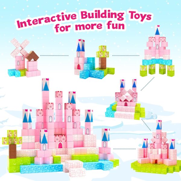 Magnetic Blocks-Princess Toys, Creative Magnetic Building Blocks Toddler Toys, Birthday Gifts for Kids 3+ Years Old, STEM Montessori Sensory Toys for Boys & Girls Age 3-4 4-5 6-8 - Image 7