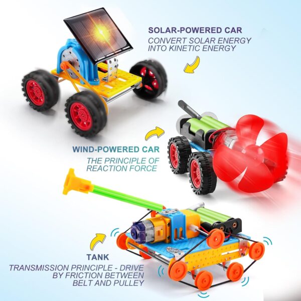 STEM Kits for Kids Ages 5-7 8-10, Robot Building Kits for Boys 8-12, Science Experiments for Kids 6-8 9-12, Car Crafts Activities Engineering Kit, STEM Toys for 5 6 7 8 10 12 Year Old Boys Girls Gifts - Image 2