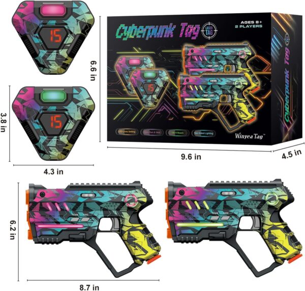 Laser Tag Set of 2, Lazer Tag Game for Kids Indoor & Outdoor Play, Gift Ideas for Kids Teens and Adults, Cool Toys for Teenage Ages 8 9 10 11 12+Year Old Boy & Girls - Image 6