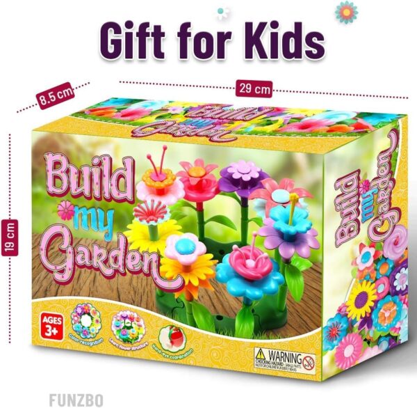 FUNZBO Flower Garden Building Toys for Girls - Toddler Toys for 3, 4, 5, 6, 7 Year Old Girls Gifts, Stacking Toys for Toddlers, Toddler Out Door Toys, Flower Building Toy Set, Girl Toys Age 4-5, 6-8 - Image 5