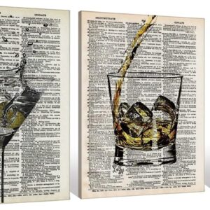 bar cart decor wall art set，bar Canvas Wall Art Prints Artwork Signs Framed for Bar Club Lounge bar signs for home bar,11X14 inch Set Of 3