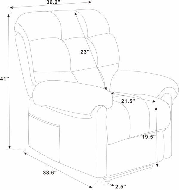 Power Recliner, Oversized, Cream - Image 2