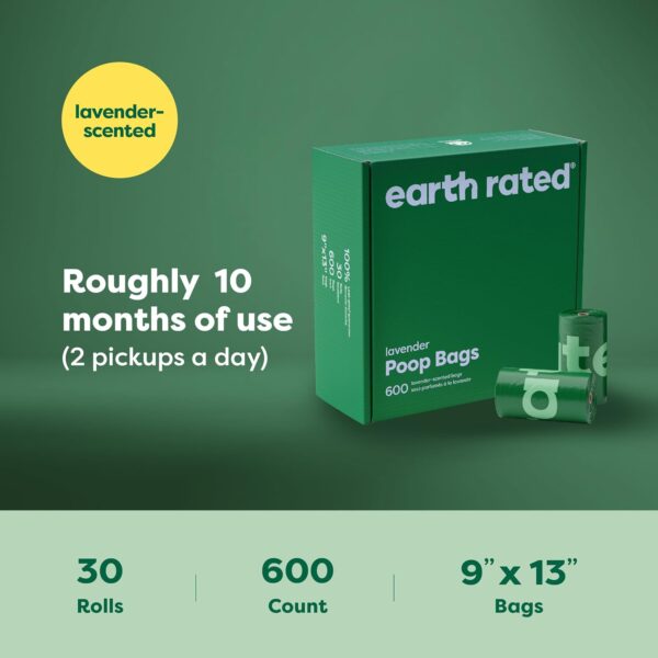 Earth Rated Dog Poop Bags Value Pack, Leak-Proof and Extra-Thick Pet Waste Bags for Big and Small Dogs, Refill Rolls, Lavender Scented, 600 Count - Image 7