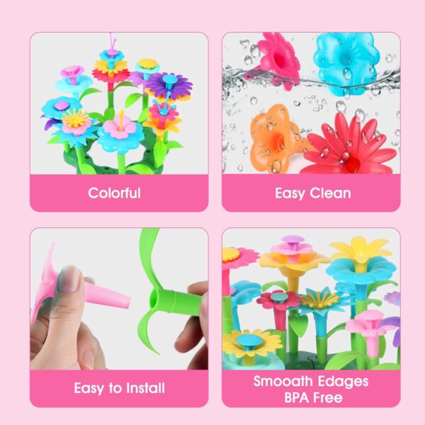 YEVIOR Gifts Toys for Girls Flower Garden Building for Kids Age 3, 4, 5, 6, 7 Year Old,Toys Gifts for Toddlers Play Set Educational STEM Toy for Kids Birthday Gift Ideas, Christmas Toys Gift - Image 2