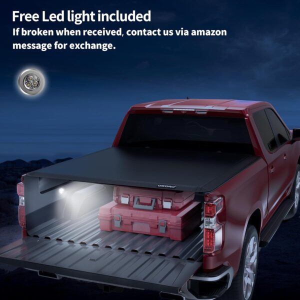 OEDRO Soft Quad Fold Truck Bed Tonneau Cover Compatible with 2020 2021 2022 2023 2024 Chevrolet Silverado/GMC Sierra 2500 3500 HD 6.9 ft Bed - Image 6