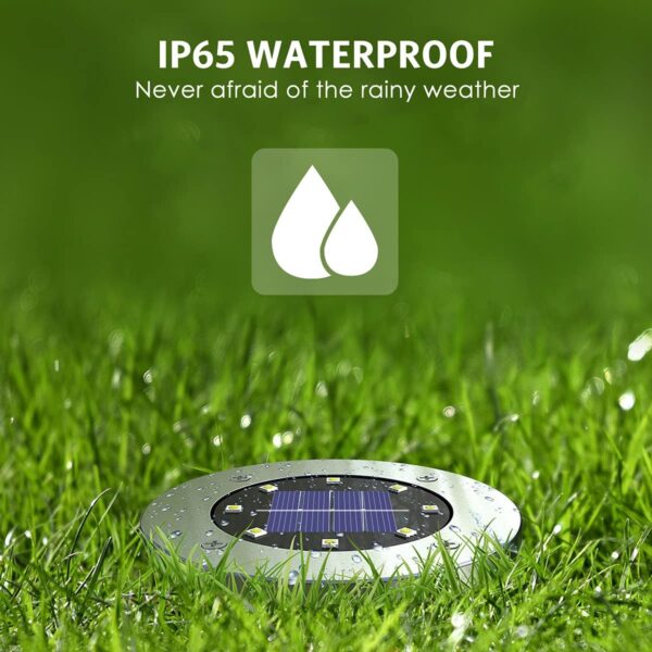 Solar Ground Lights 16Pack, Garden Solar Lights Outdoor Waterproof Solar Pathway Lights Bright In-Ground Lights Outdoor Lighting Decor for Lawn, Patio , Yard, Driveway, Step and Walkway Warm Light - Image 4