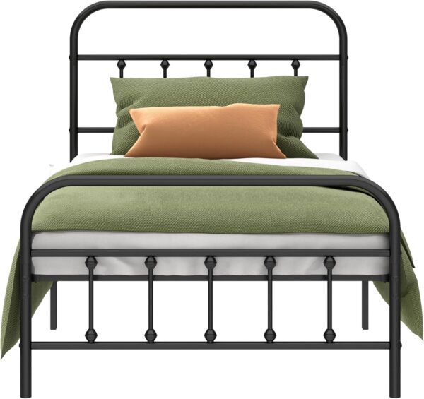 Metal Bed Frame - Structurally Stable Heavy Duty Steel Slat Supported Twin Bed Frames,No Box Spring Needed for Easy Removal and Transport…