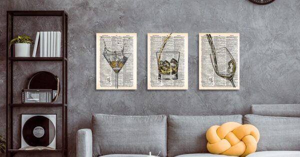 bar cart decor wall art set，bar Canvas Wall Art Prints Artwork Signs Framed for Bar Club Lounge bar signs for home bar,11X14 inch Set Of 3 - Image 2