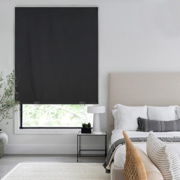LazBlinds 100% Blackout Roller Shades, No Tools No Drill Cordless Blinds for Windows, Thermal Insulated UV Protection Privacy Window Shades for Bedroom (36''W x 72''H, Black) - Image 6