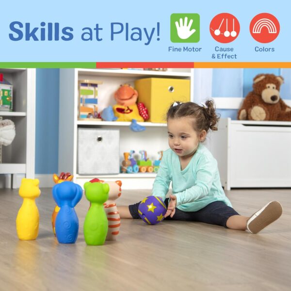 Melissa & Doug K's Kids Bowling Friends Play Set and Game With 6 Pins and Convenient Carrying Case - Image 5