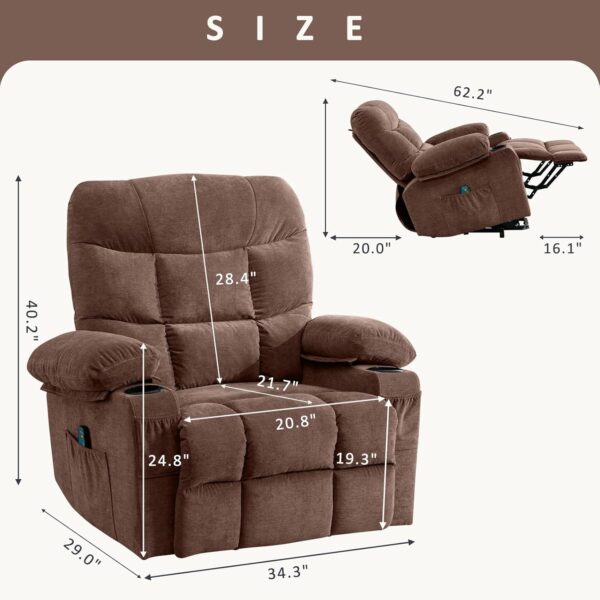 Power Lift Recliner Chair for Elderly with Heat and Vibration Massage Recliner Chair with USB Charge Port for Living Room- Infinite Position, Side Pocket - Image 2