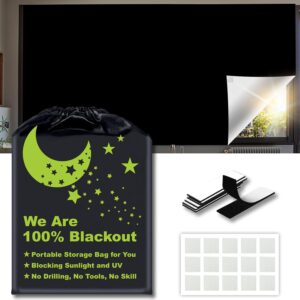 Blackout Blinds Shades [39"x 59"][100% Blackout Light][No Drill][DIY Cut to Any Size or Shape] Portable Temporary Travel Blackout Curtains for Nursery,Bedroom,Film Room,RV Car Windows Cover
