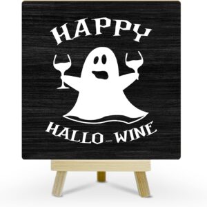 Halloween Home Decor Happy Hallo-wine Spooky Ghost Tiered Tray Office Desk Decor Wood Sign Autumn Fall Halloween Gifts Banquet Party Decor Table Centerpiece for Dining Room Kitchen Living Room -29